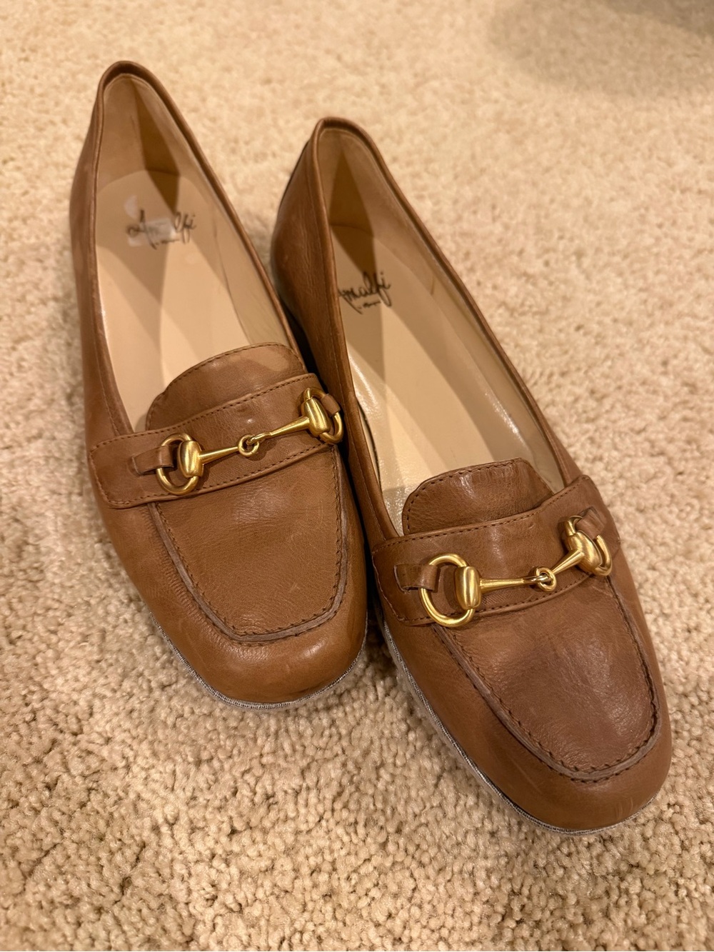Amalfi Brown Leather Horsebit Loafers Women’s Classic Slip-On Shoes